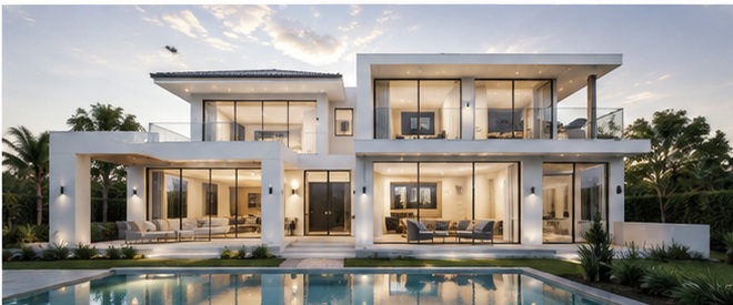 Modern white villa concept
