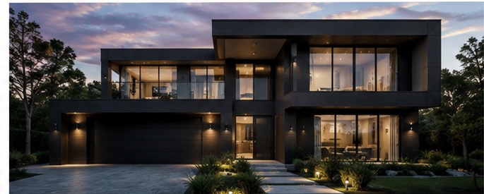 Luxury black villa concept