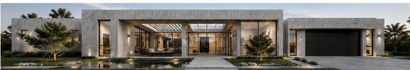Concrete grey villa concept